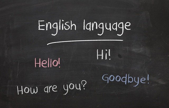 pizarra-ingles Pizarra con frases en inglés
